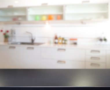 Masa üstü ve arka plan bulanıklık mutfak Oda