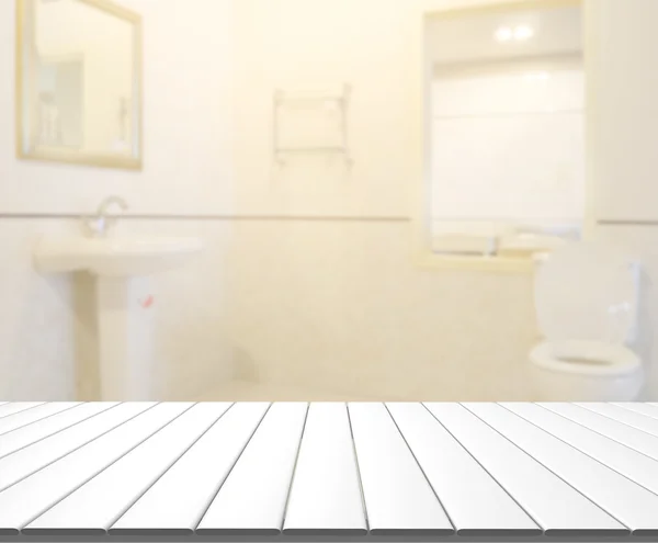 Table Top And Blur Bathroom of Background — Stock Photo, Image