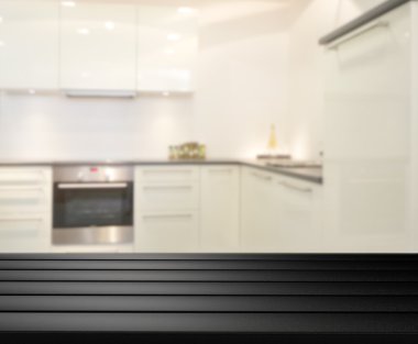 Masa üstü ve arka plan bulanıklık mutfak Oda