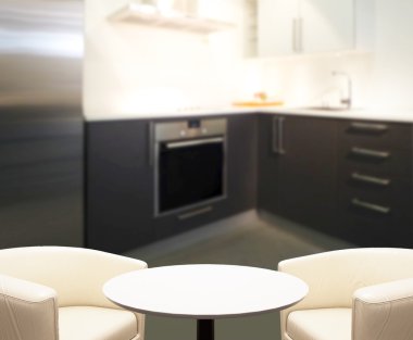 Masa üstü ve arka plan bulanıklık mutfak Oda