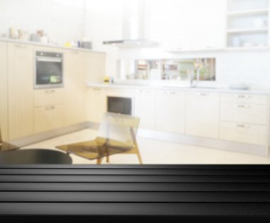 Masa üstü ve arka plan bulanıklık mutfak Oda