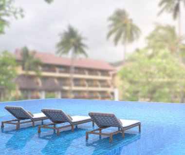 Yüzme Havuzu ve Teras dış arka plan bulanıklık