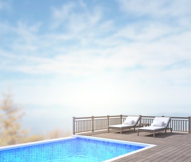 Balkon ve Teras, doğa arka plan bulanıklık