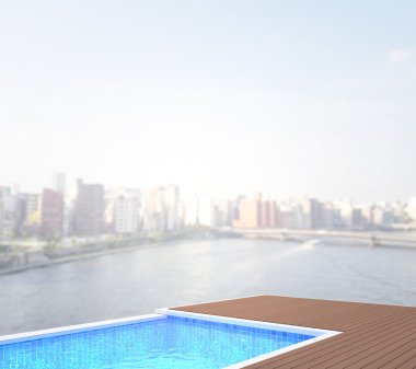 Yüzme Havuzu ve Teras dış arka plan bulanıklık