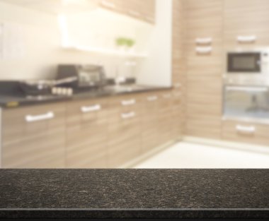 Masa üstü ve arka plan bulanıklık mutfak Oda