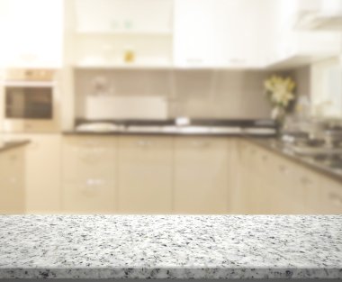 Masa üstü ve arka plan bulanıklık mutfak Oda