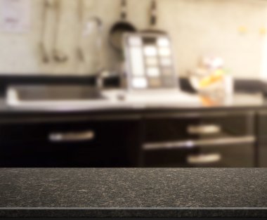 Masa üstü ve arka plan bulanıklık mutfak Oda