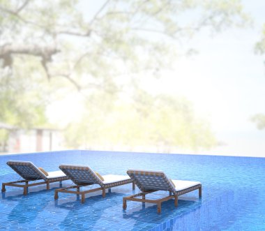 Yüzme Havuzu ve Teras, doğa arka plan bulanıklık