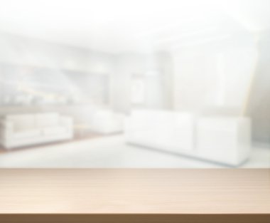 Arka planda Office ahşap masa