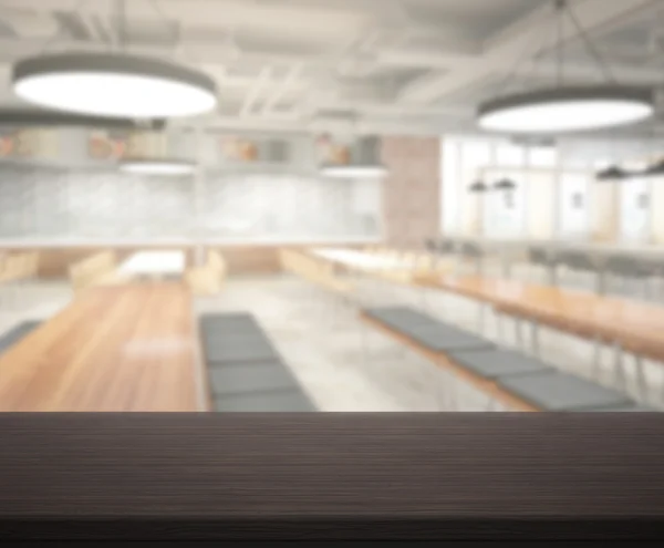 Bordsskiva och suddig restaurang med bakgrund — Stockfoto