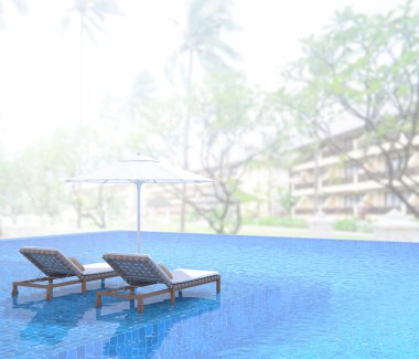 Yüzme Havuzu ve Teras dış arka plan bulanıklık