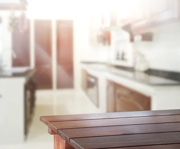 Table Top And Blur Kitchen Room of Background — Stock Photo, Image