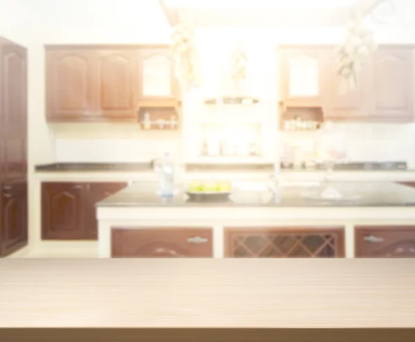 Table Top And Blur Kitchen Room of  Background — Stock Photo, Image