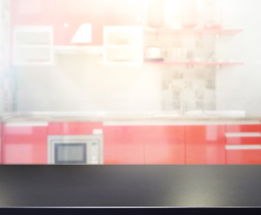 Masa üstü ve arka plan bulanıklık mutfak Oda