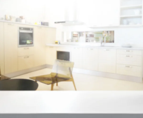 Asztallap és a konyha-szoba életlenítés háttér — Stock Fotó