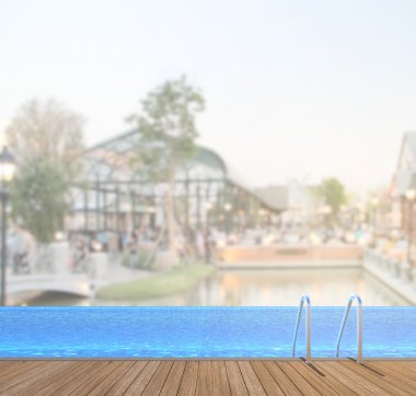 Yüzme Havuzu ve Teras dış arka plan bulanıklık