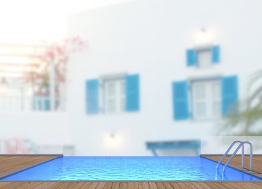 Yüzme Havuzu ve Teras dış arka plan bulanıklık