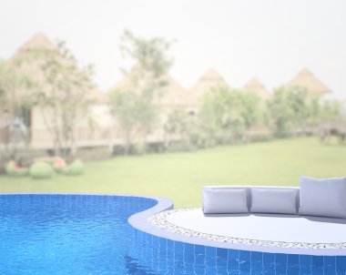 Yüzme Havuzu ve Teras dış arka plan bulanıklık