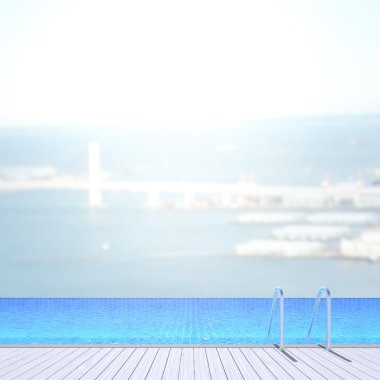 Yüzme Havuzu ve Teras dış arka plan bulanıklık