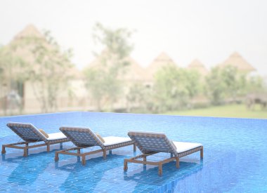 Yüzme Havuzu ve Teras dış arka plan bulanıklık