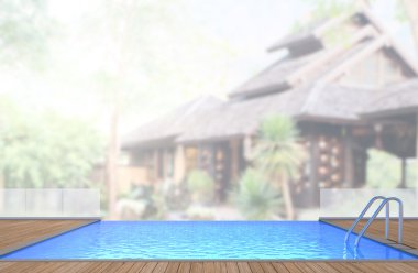 Yüzme Havuzu ve Teras dış arka plan bulanıklık