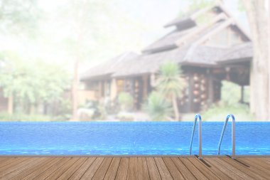 Yüzme Havuzu ve Teras dış arka plan bulanıklık