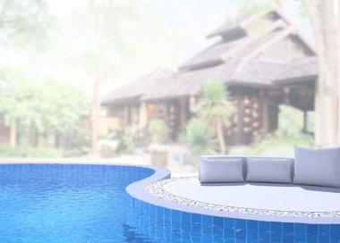 Yüzme Havuzu ve Teras dış arka plan bulanıklık