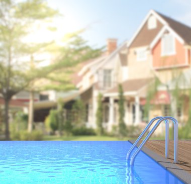 Yüzme Havuzu ve Teras dış arka plan bulanıklık