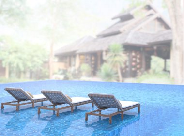 Yüzme Havuzu ve Teras dış arka plan bulanıklık