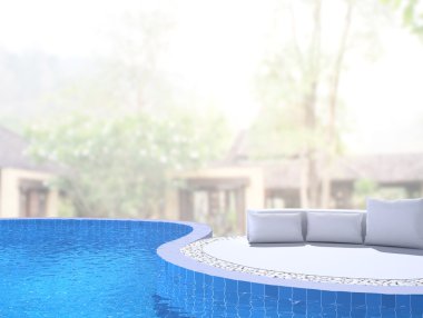 Yüzme Havuzu ve Teras dış arka plan bulanıklık
