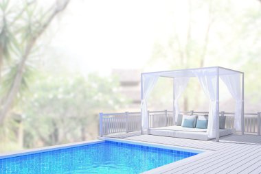 Yüzme Havuzu ve Teras dış arka plan bulanıklık