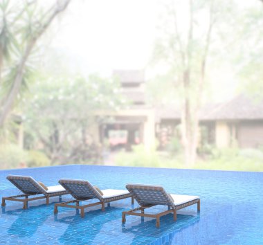 Yüzme Havuzu ve Teras dış arka plan bulanıklık