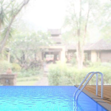 Yüzme Havuzu ve Teras dış arka plan bulanıklık