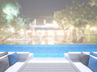 Yüzme Havuzu ve Teras dış arka plan bulanıklık