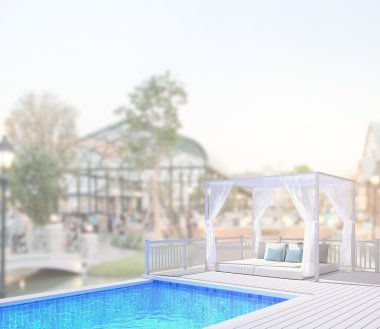 Yüzme Havuzu ve Teras dış arka plan bulanıklık