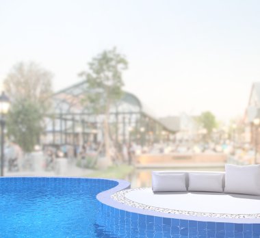 Yüzme Havuzu ve Teras dış arka plan bulanıklık