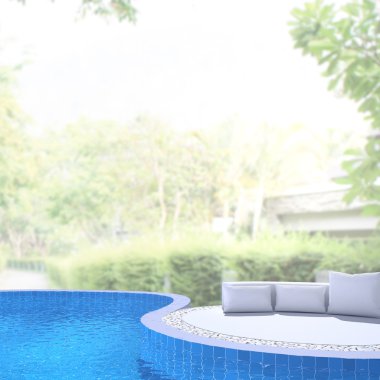 Yüzme Havuzu ve Teras, doğa arka plan bulanıklık