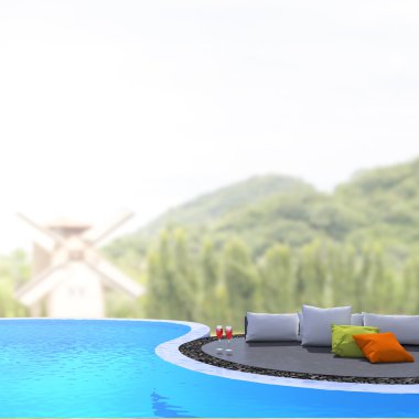 Balkon ve Teras, doğa arka plan bulanıklık