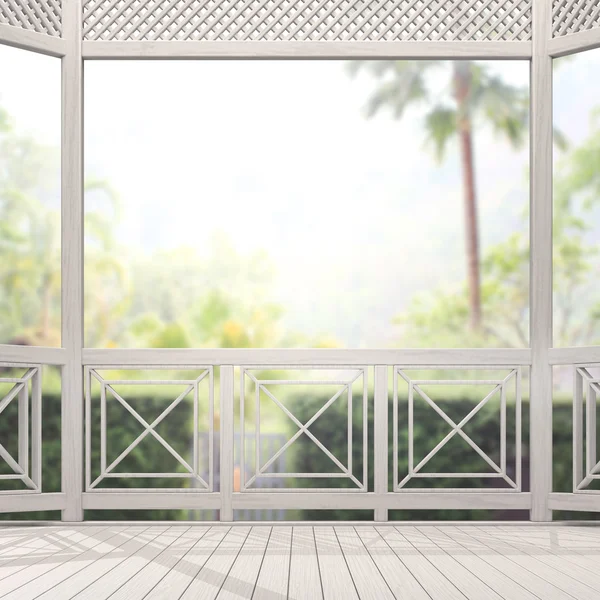 Balcony And Terrace Of Blur Nature Background — Stock Photo, Image