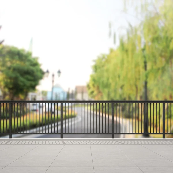 Balcón y Terraza de Desenfoque Fondo de la Naturaleza — Foto de Stock