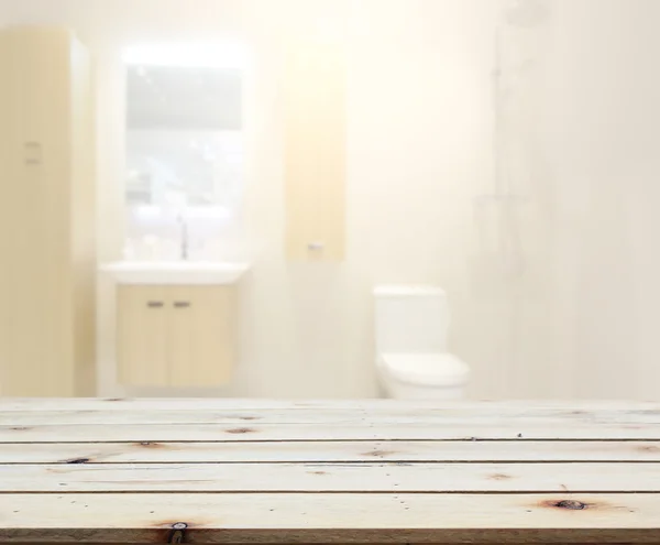 Table Top et salle de bain flou de fond — Photo