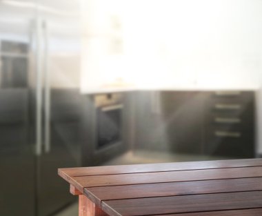 Masa üstü ve arka plan bulanıklık mutfak Oda