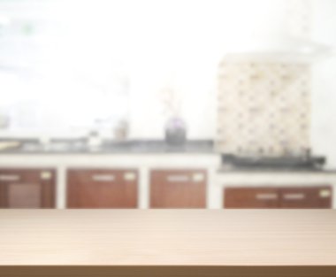 Masa üstü ve arka plan bulanıklık mutfak Oda