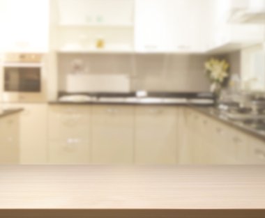 Masa üstü ve arka plan bulanıklık mutfak Oda