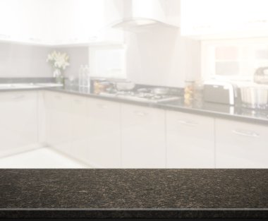 Masa üstü ve arka plan bulanıklık mutfak Oda