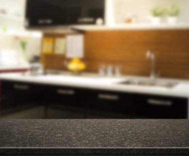 Masa üstü ve arka plan bulanıklık mutfak Oda