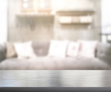 Arka planın Masa Üstü ve Bulanık Oturma Odası