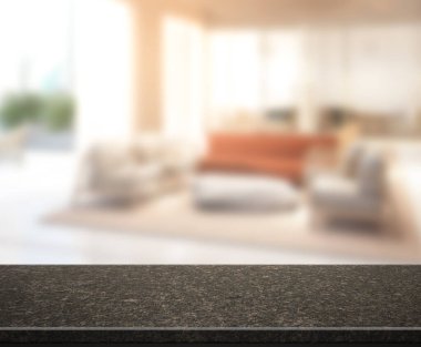 Arka planın Masa Üstü ve Bulanık Oturma Odası