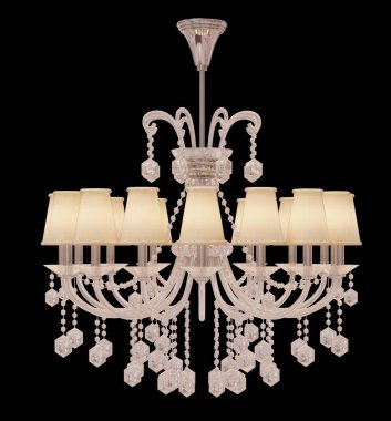 Siyah arkaplanda izole edilmiş Retro avize