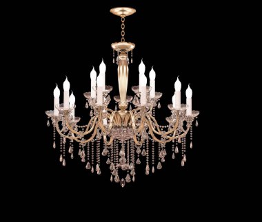 Retro chandelier  isolated on black background clipart